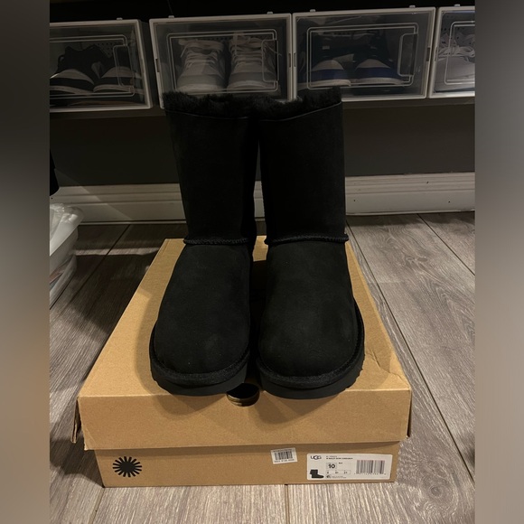 BRAND NEW UGGS W BAILEY BOW CORDUROY BLACK - Picture 2 of 5